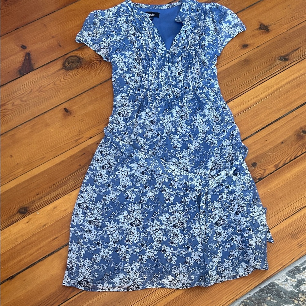 MSK Blue Floral Midi Dress
